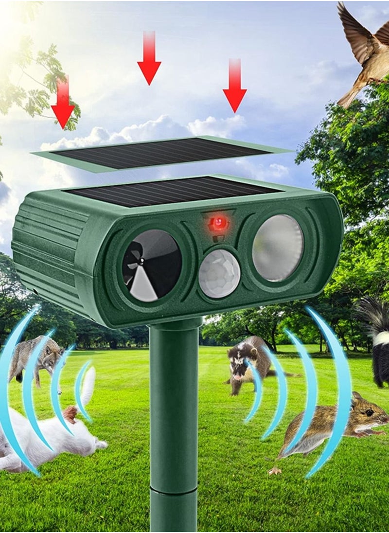 URbazaar Solar Animal Repeller, Ultrasonic Animal Repeller with Motion Sensor and Flashing Light, Mouse Bird Dog Snake Cat Repellent, IPX4 Waterproof Animal Deterrent Devices Outdoor for Yard Garden Doorway  - Image 2