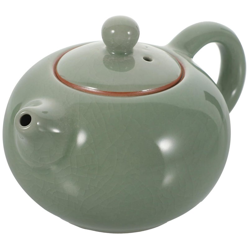 Ceramic Teapot With Ice Crackle Glaze Compact Kung Fu Tea Kettle For Office Home Green Oolong Tea Brewing - Image 2