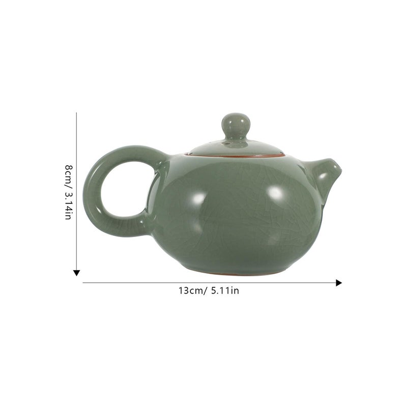 Ceramic Teapot With Ice Crackle Glaze Compact Kung Fu Tea Kettle For Office Home Green Oolong Tea Brewing - Image 3