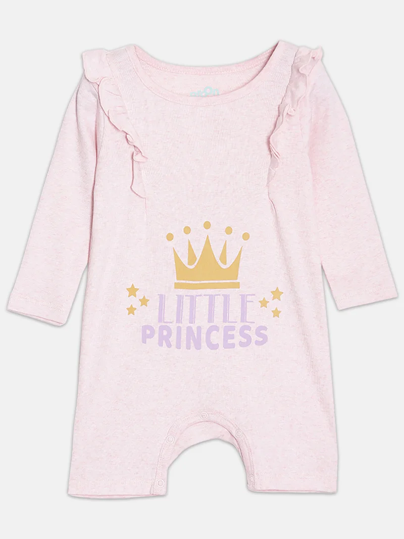 Broon Broon Infant Girls White and Pink Printed Organic Cotton Rompers Pack of 2
