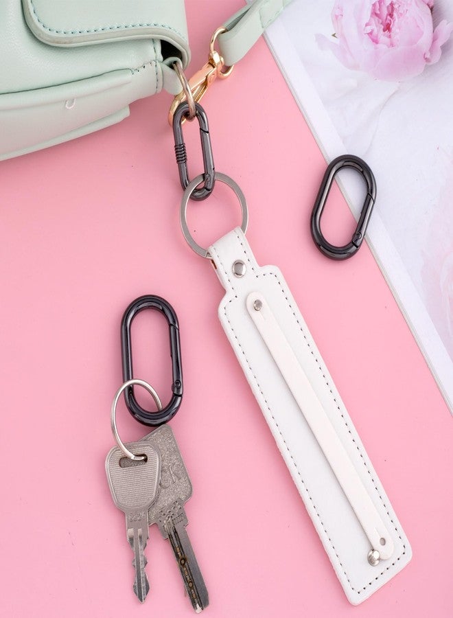 STSTR 3pcs Oval Spring Ring Clips, Black Metal Keyring Purse Clip, Heavy Duty Opening O Ring Carabiner for Keychains, Buckle Clasp for Backpacks, Purse, Keys, Bag Strap (1.73"/1.5"/1.3", 2 Styles) - Image 4