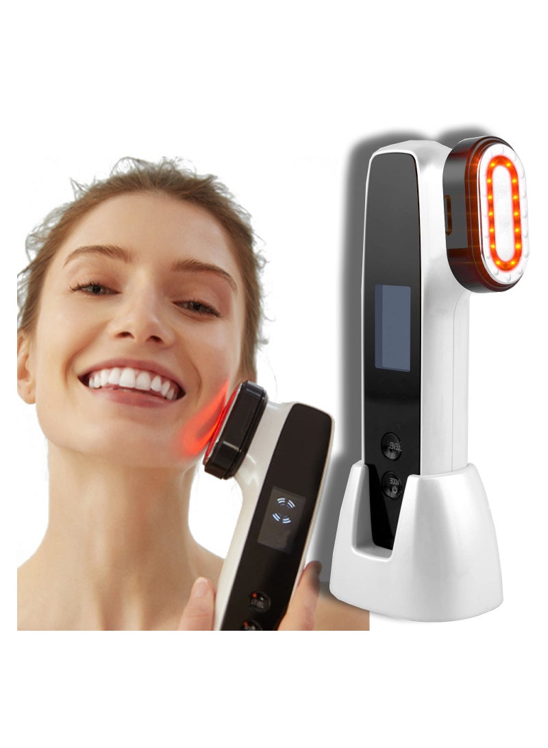 Zikra Suntown Radio Frequency Skin Tightening Machine,6-in-1 Rechargeable Anti-Aging Skin Care Microcurrent Facial Device, Red Light, Wrinkle Remove, Rejuvenation, Skin-Firming, Coal Black and Pearl White - Image 1