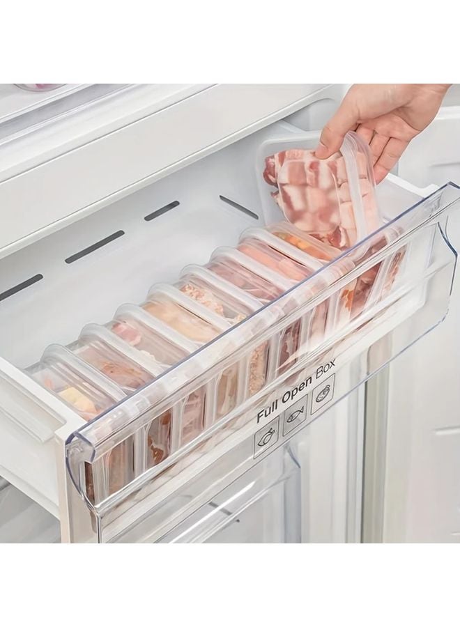 5 قطع حاويات تخزين بلاستيكية شفافة آمنة للفريزر مجموعة تحضير طعام - Image 2