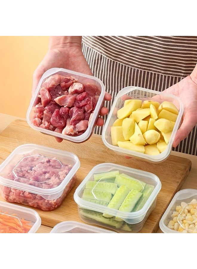 5 قطع حاويات تخزين بلاستيكية شفافة آمنة للفريزر مجموعة تحضير طعام - Image 4