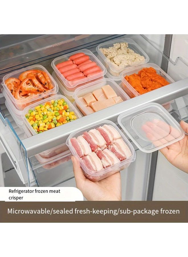 5 قطع حاويات تخزين بلاستيكية شفافة آمنة للفريزر مجموعة تحضير طعام - Image 5