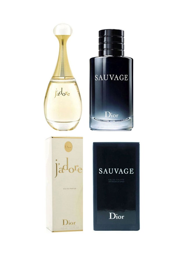 ديور طقم EDP سوفاج آند جادور Sauvage (100), J'Adore (100)ملليلتر - Image 2