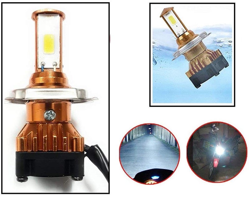AOWbikes Super Bright Led Headlight Bulb with H4 Fitting for Honda Dio Bs4, Multi - Image 2