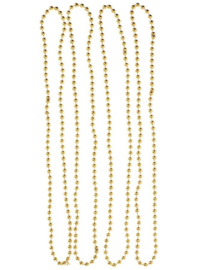 Unique Metallic Bead Necklaces 32" Gold - Image 4