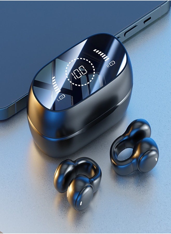 Sweet - Bluetooth 5.3 Wireless Clip-on Headset Ultra-Low Latency Music Bluetooth Earphones and 360° Stereo Sound Bluetooth Earbuds with LED Power Display Bluetooth Headphones - Image 1