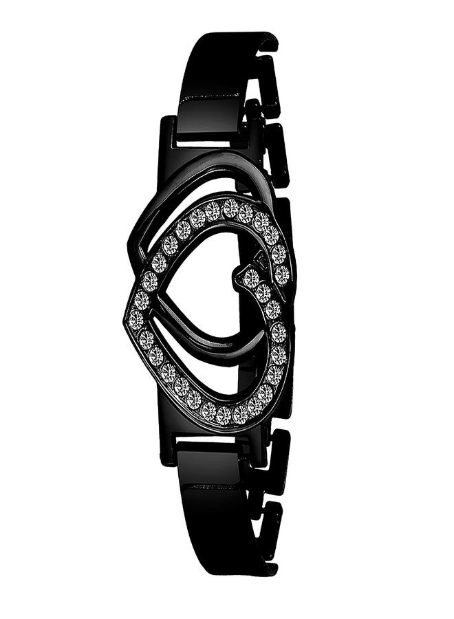 سوار ميكادو أسود على شكل قلب أنيق للفتيات والسيدات