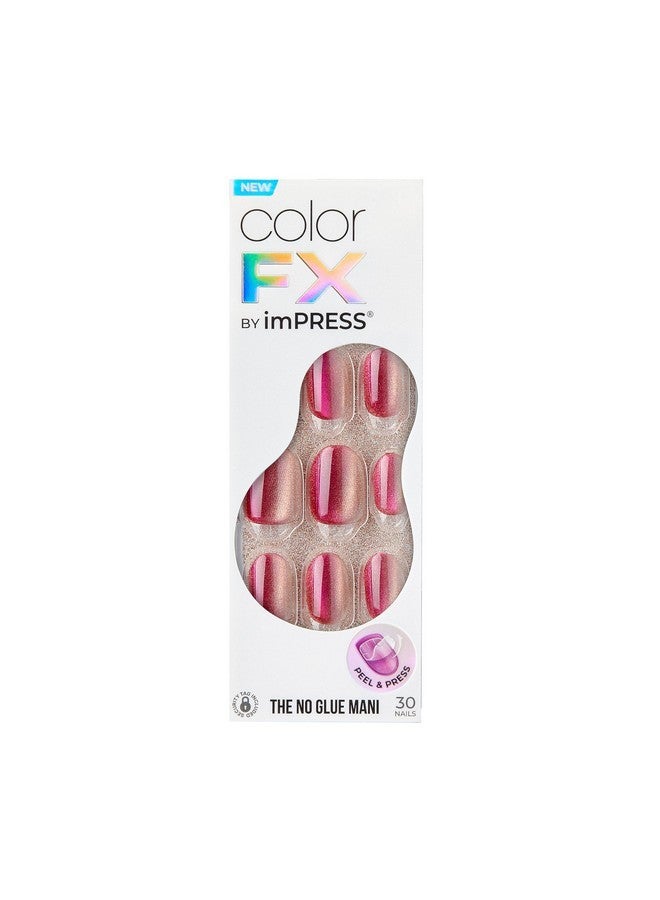 Impress Press No Glue Mani Press-On Nails, Color Fx, 'Walk Out', Pink, Short Size, Oval Shape, Includes 30 Nails, Prep Pad, Instructions Sheet, 1 Manicure Stick, 1 Mini File - Image 1