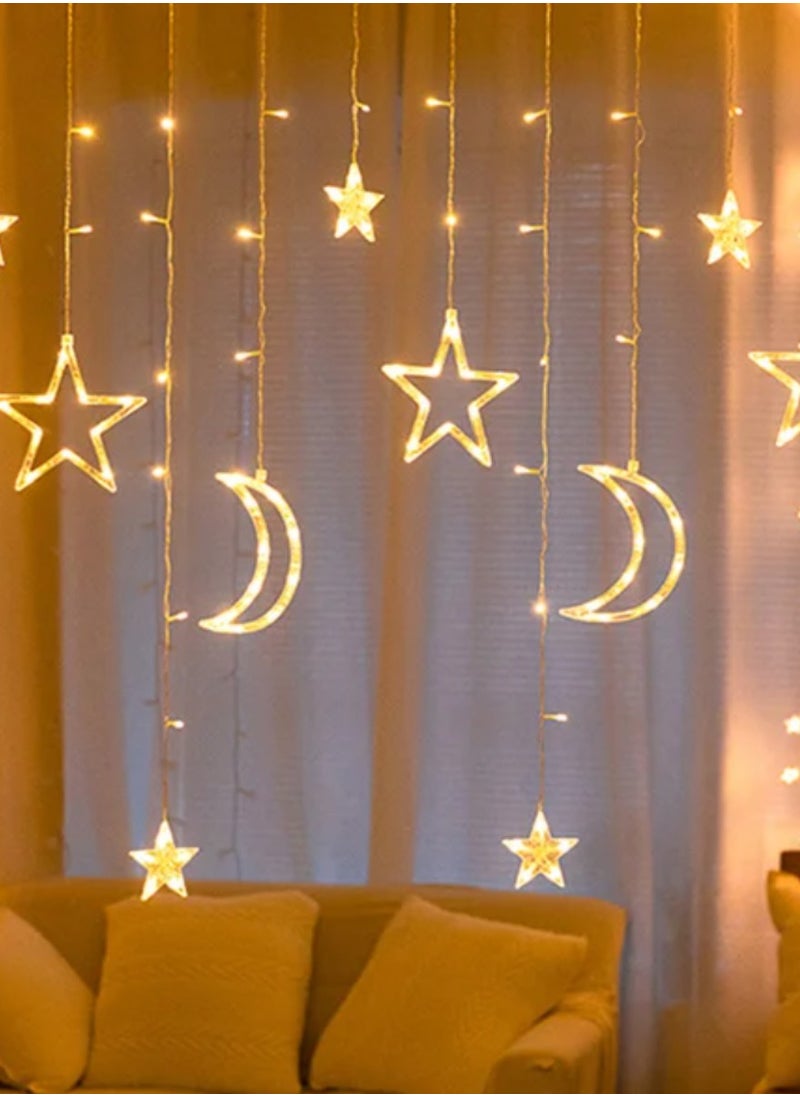 Yuwell 3.5M Ramadan Light For Home Decoration Star And Moon Shaped Led Light For Indoor Outdoor Decoration Warm White Multimode Operated Decorative Light 8 Modes  - Image 3