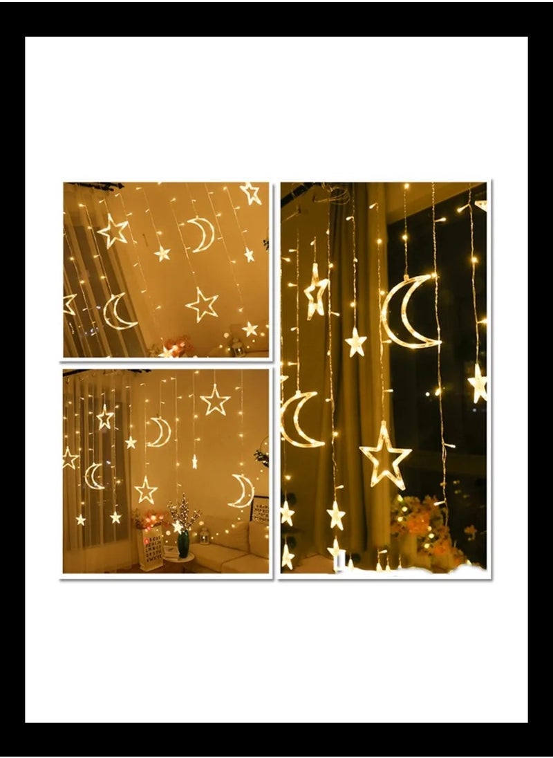 Yuwell 3.5M Ramadan Light For Home Decoration Star And Moon Shaped Led Light For Indoor Outdoor Decoration Warm White Multimode Operated Decorative Light 8 Modes  - Image 4