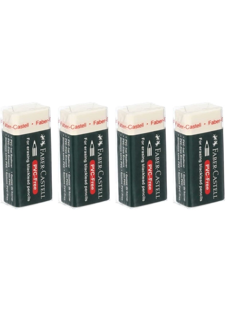 FABER-CASTELL 4pcs Small white eraser No. 188530 - Image 1