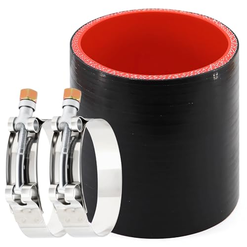 Ingoulut 2.75 inch Silicone Hose Coupler 2-3/4 in(70mm) Straight Reinforced High Temp Intake Intercooler Coupler for Turbo/Radiator/Exaust, Leg Length 3inch 4-ply with 2PCS Clamps - Image 1