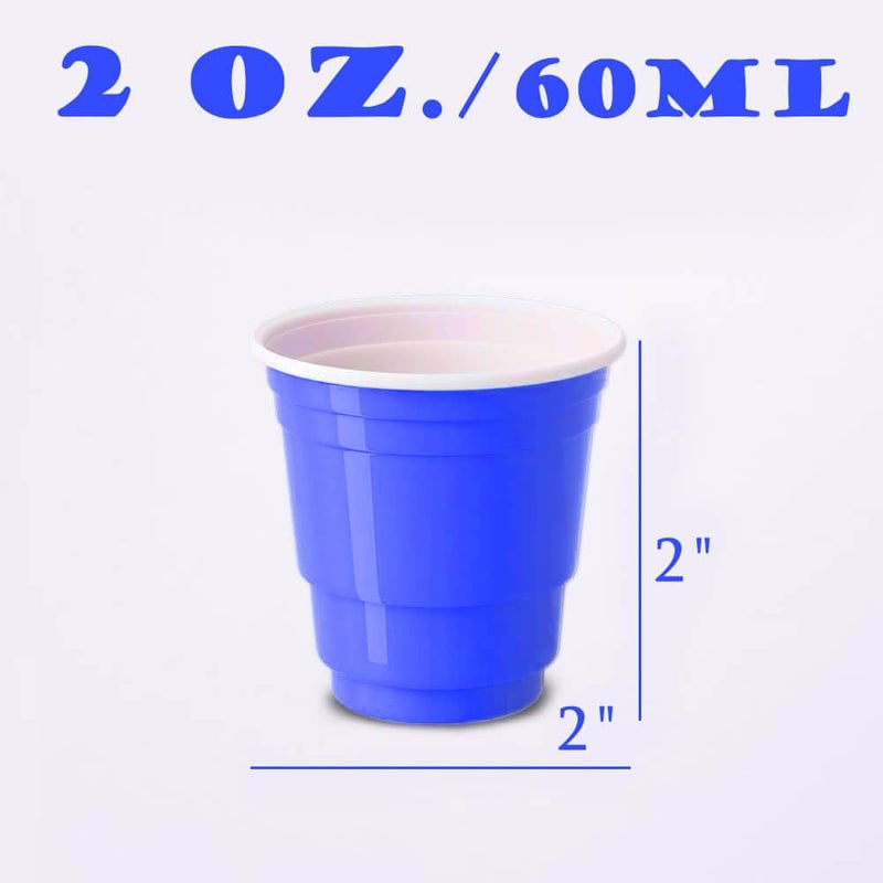 HAOZAN 100ct 2oz. Mini Blue Shot Cups  Disposable and Small Size Perfect for Party  Tastings  Sample and More - Image 2