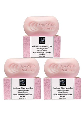Feminine Cleansing Bar 3 Pack Probiotics Apple Cider Vinegar Omega Fatty Acids Oatmeal Pure Gentle Cleansing Bar For Sensitive Skin Face Body 3.5 Oz (Petal Fresh Scent) - pzsku/ZE7DD696742C5928294A0Z/45/_/1686396771/b40a63f0-c4cf-403a-adf9-e78f90e21572
