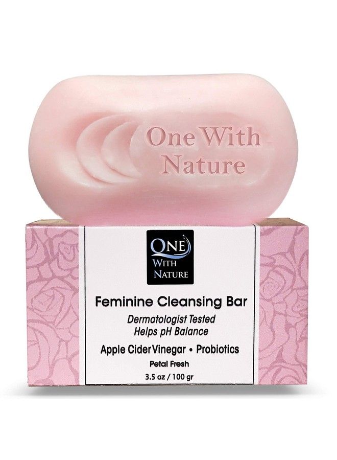 Feminine Cleansing Bar 3 Pack Probiotics Apple Cider Vinegar Omega Fatty Acids Oatmeal Pure Gentle Cleansing Bar For Sensitive Skin Face Body 3.5 Oz (Petal Fresh Scent)