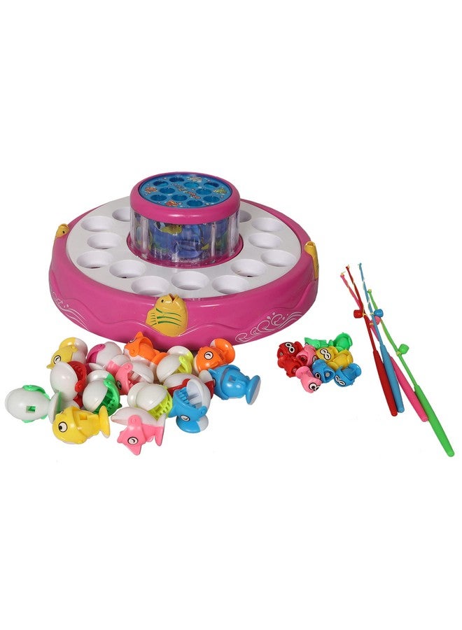 Goyal's Fishing Fish-Catching Game with Fishes, Rotary Ponds and 4 Pods with Music and Light Function (Fishing Pink) - Image 4