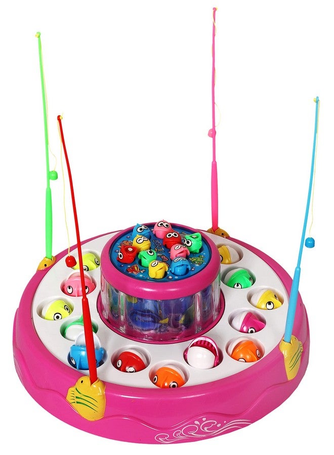 Goyal's Fishing Fish-Catching Game with Fishes, Rotary Ponds and 4 Pods with Music and Light Function (Fishing Pink) - Image 2