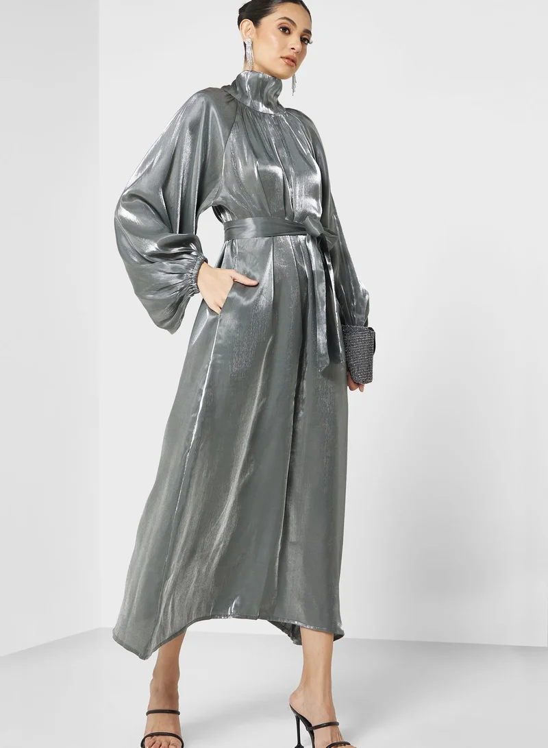 Khizana High Neck Belted Dress