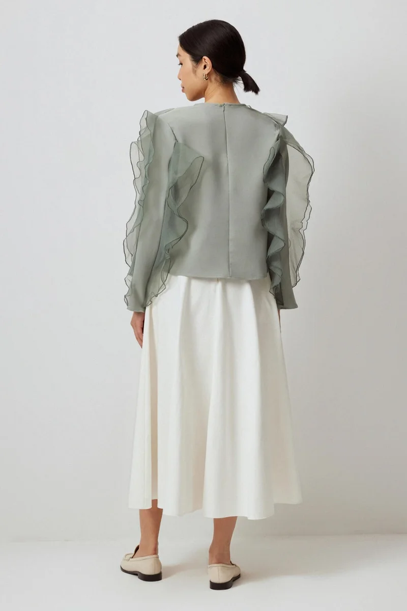 توتشي Flounce Crepe Tunic