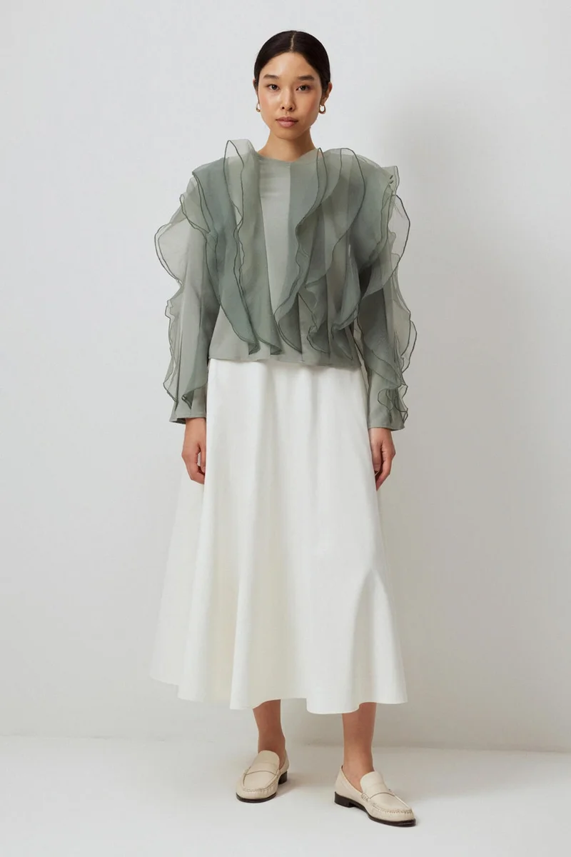 توتشي Flounce Crepe Tunic