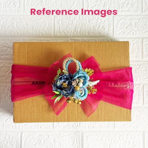 ADIKALA™ Handmade Artificial Big Peonies 3 Flower Bunch for Trousseau Packing, Ready to use Flower Brooch Hamper for Decoration, Gift Wrapping Flowers (3, Montana) - Image 4
