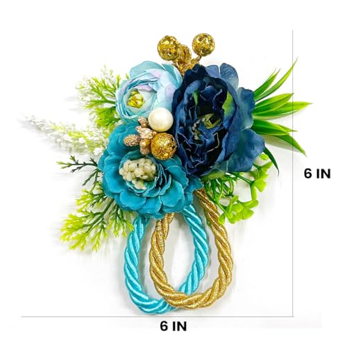 ADIKALA™ Handmade Artificial Big Peonies 3 Flower Bunch for Trousseau Packing, Ready to use Flower Brooch Hamper for Decoration, Gift Wrapping Flowers (3, Montana) - Image 3
