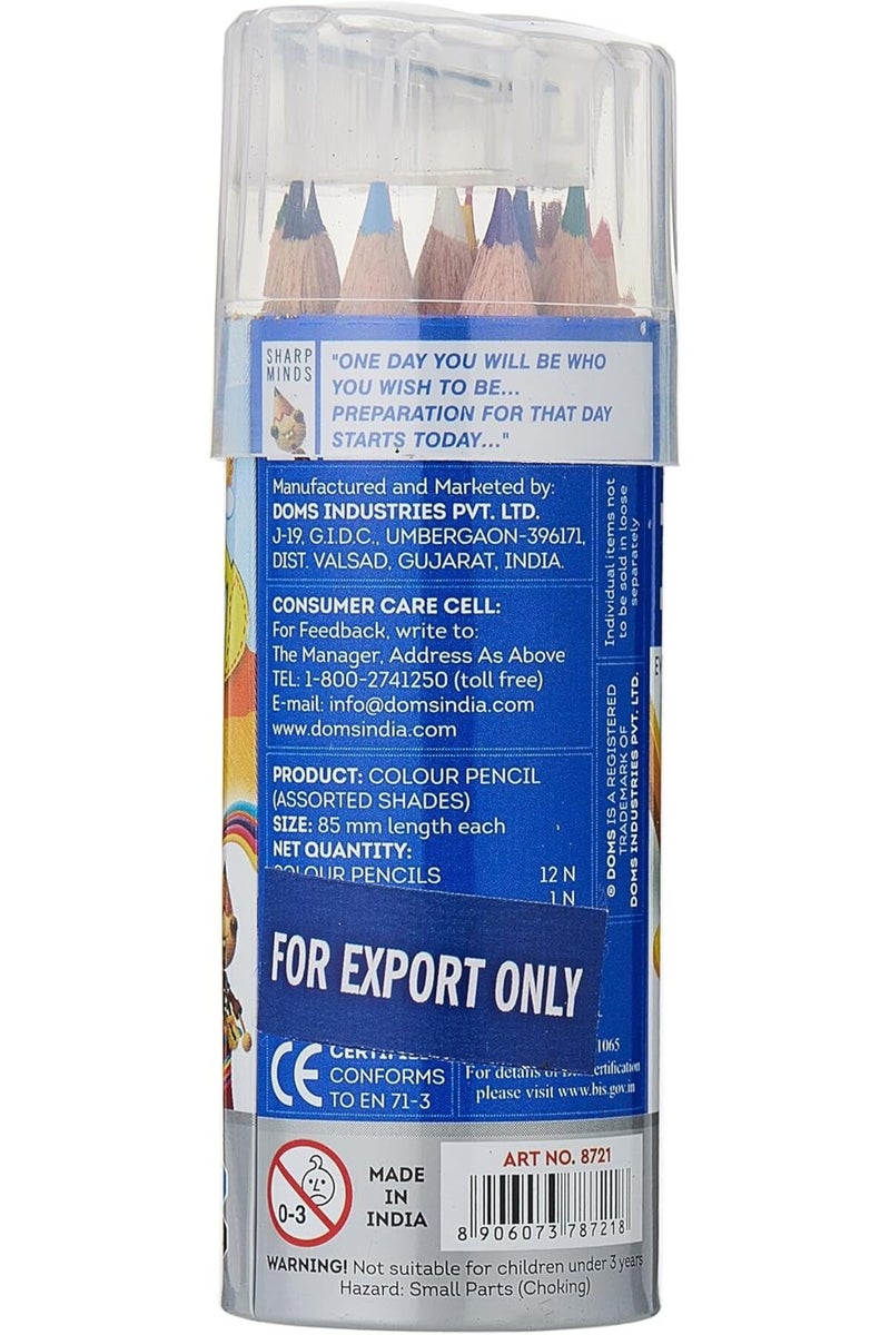 DOMS Half Size Colour Pencils 12 Shades (Tin pack) - Image 2