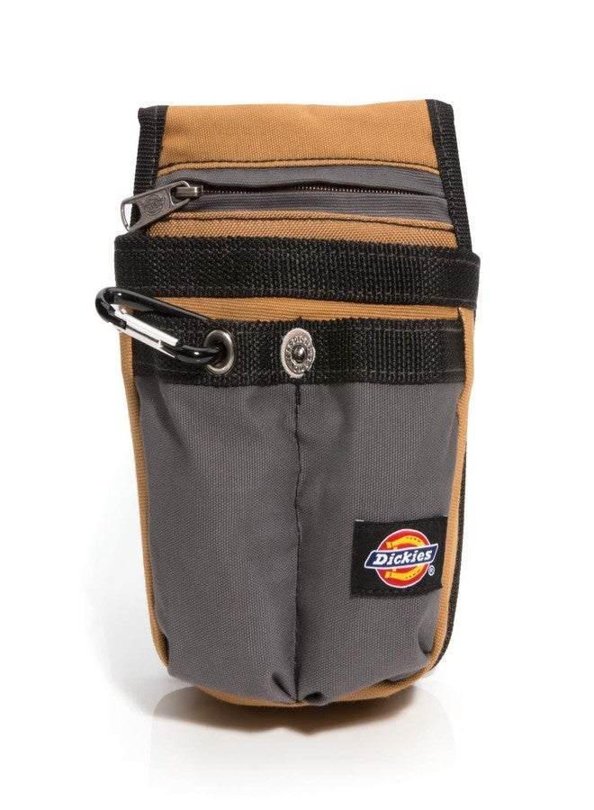 Dickies Zipper Pocket Canvas Pouch for Tool and Work Belts, Four Pockets, Cushioned Pocket, Grey/Tan - Image 1