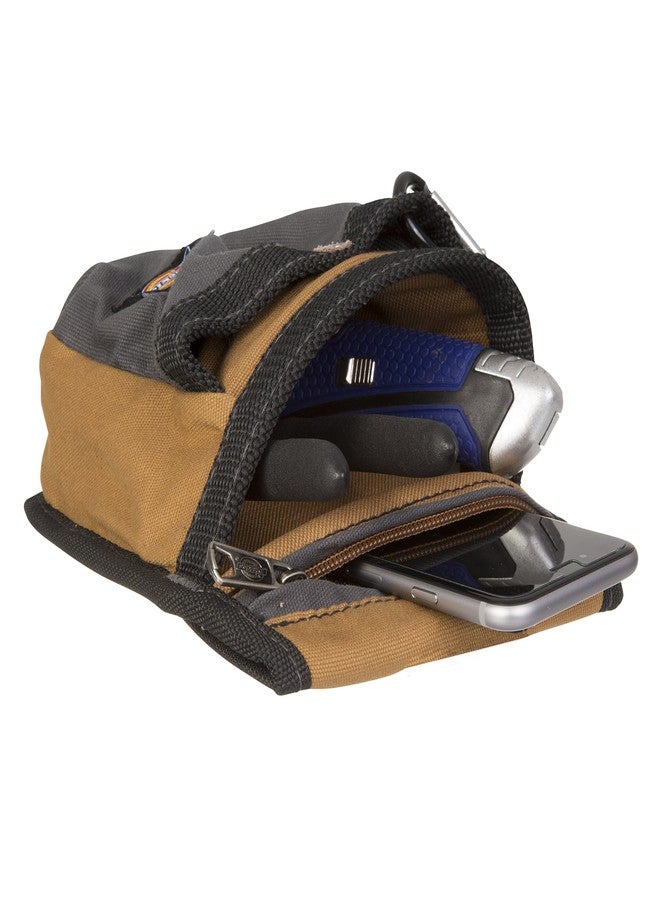 Dickies Zipper Pocket Canvas Pouch for Tool and Work Belts, Four Pockets, Cushioned Pocket, Grey/Tan - Image 5