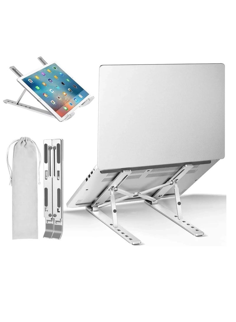 Aluminium Laptop Stand for Table | Lightweight Desktop Holder | Universal & Height Adjustable Lapdesks Compatible with All Laptops & Tablets up to 16 inch - Image 1
