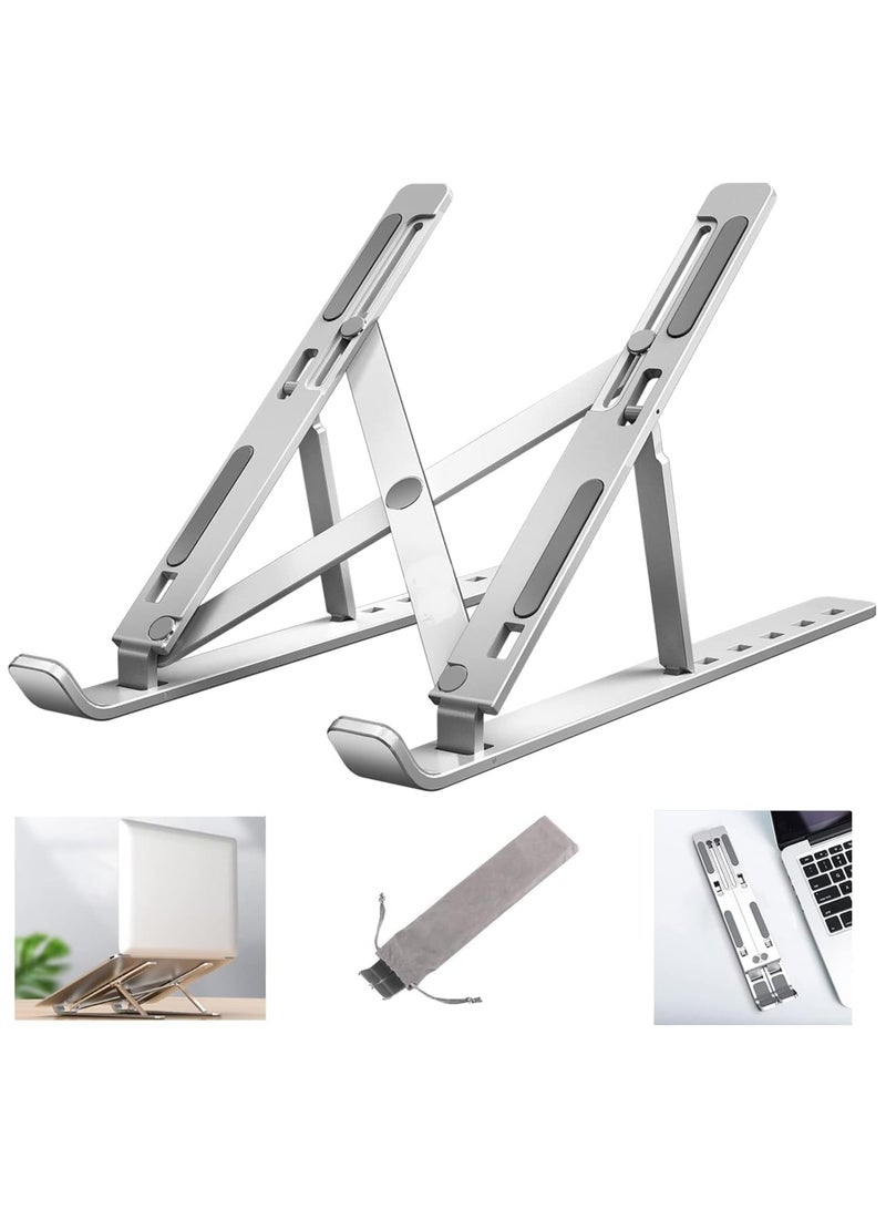 Aluminium Laptop Stand for Table | Lightweight Desktop Holder | Universal & Height Adjustable Lapdesks Compatible with All Laptops & Tablets up to 16 inch - Image 2