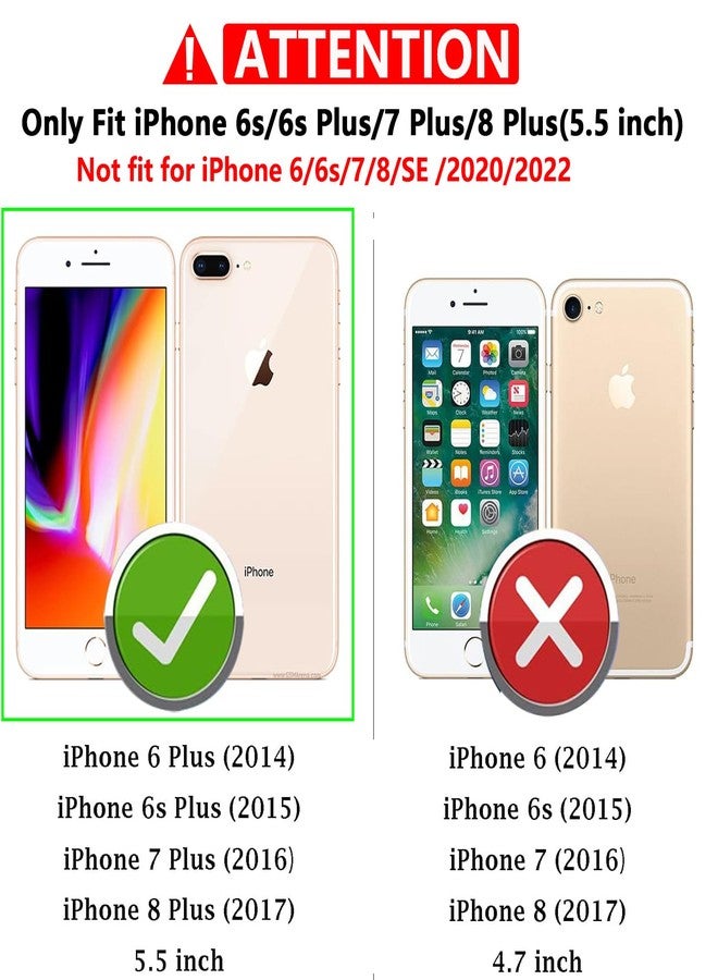 YZOK جراب YZOK لهاتف iPhone 8 Plus، وجراب لهاتف iPhone 7/6 Plus، مع غطاء كاميرا منزلق + واقي شاشة عالي الدقة، وحامل حلقي دوار، وغطاء واقٍ مقاوم للصدمات بمعايير عسكرية - أسود - Image 2