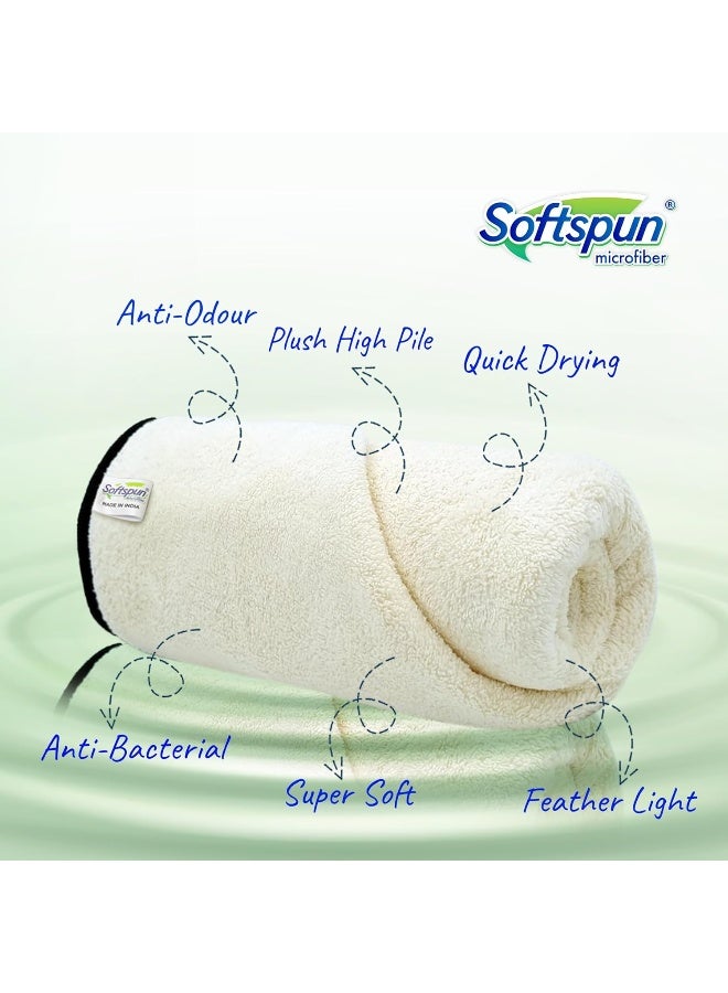 SOFTSPUN Microfiber Baby Face & Bath Towel Set of 1 Pieces 60x120 Cms 280 GSM White - Image 2