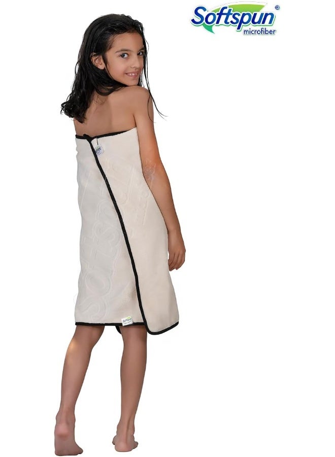 SOFTSPUN Microfiber Baby Face & Bath Towel Set of 1 Pieces 60x120 Cms 280 GSM White - Image 5