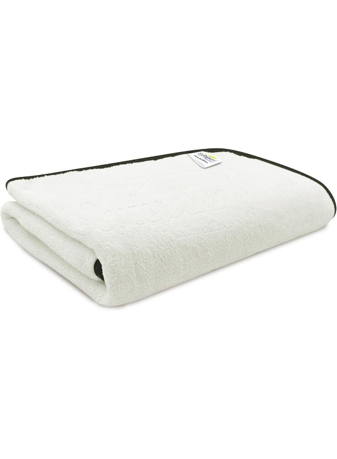 SOFTSPUN Microfiber Baby Face & Bath Towel Set of 1 Pieces 60x120 Cms 280 GSM White - Image 1