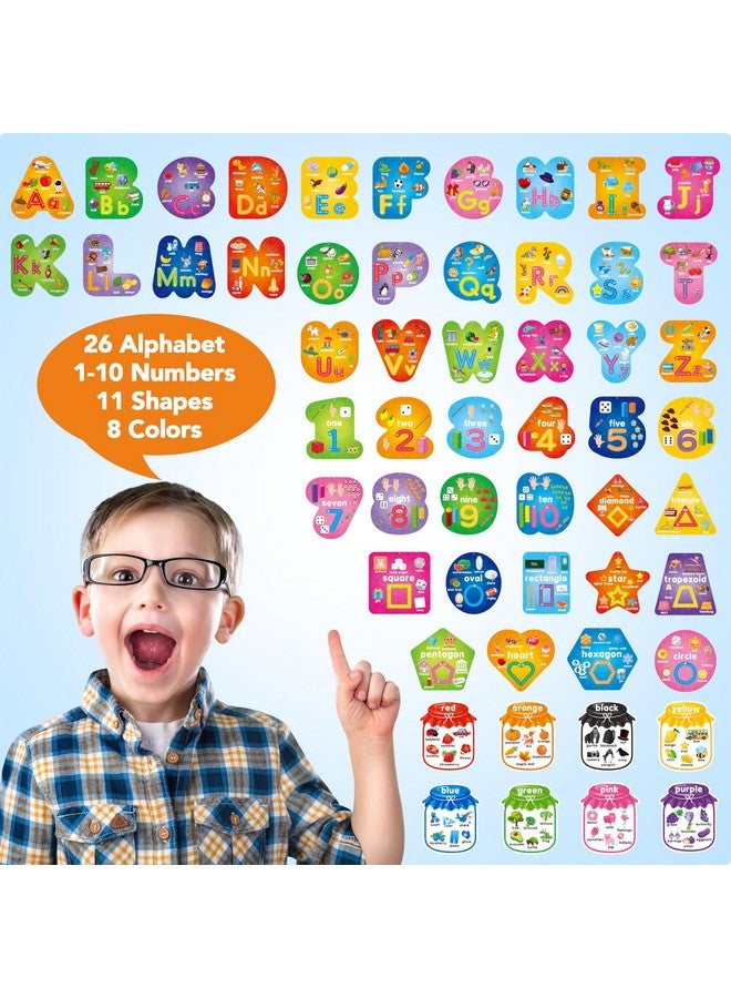 D-FantiX 55 Pcs Dry Erase Number & Alphabet Flash Cards for Toddlers, Double Sided Write and Wipe Educational Preschool Flashcards, Number Colors Shapes Letters Tracing Handwriting Practice for Kids - Image 2