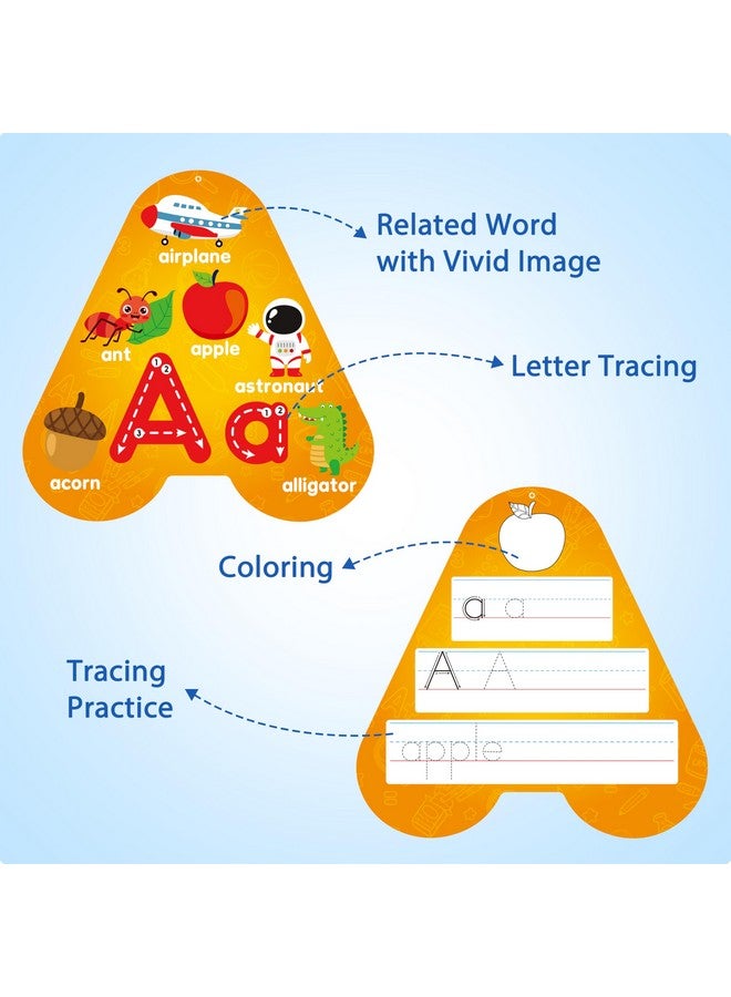 D-FantiX 55 Pcs Dry Erase Number & Alphabet Flash Cards for Toddlers, Double Sided Write and Wipe Educational Preschool Flashcards, Number Colors Shapes Letters Tracing Handwriting Practice for Kids - Image 4
