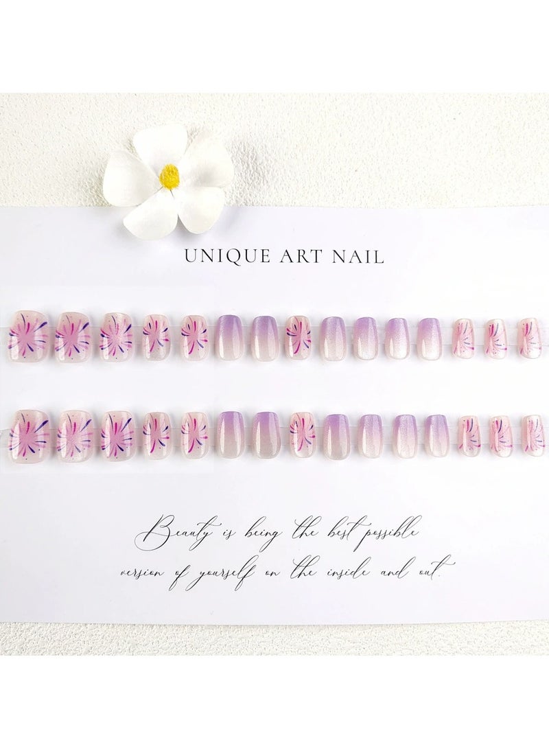 Goolsky Firework Nail Design Press On Nails Wearable Nail Tips Set 