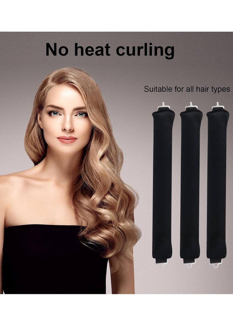 Mmmon 3 Pcs Hair Rollers Heatless Curling,High Resilience Heatless Curlers Headband Soft Silk No Heats Curling With Hair Rollers Lazy DIY Hair Styling Headband For Long And Medium Hair with Hook(Black)  - Image 5
