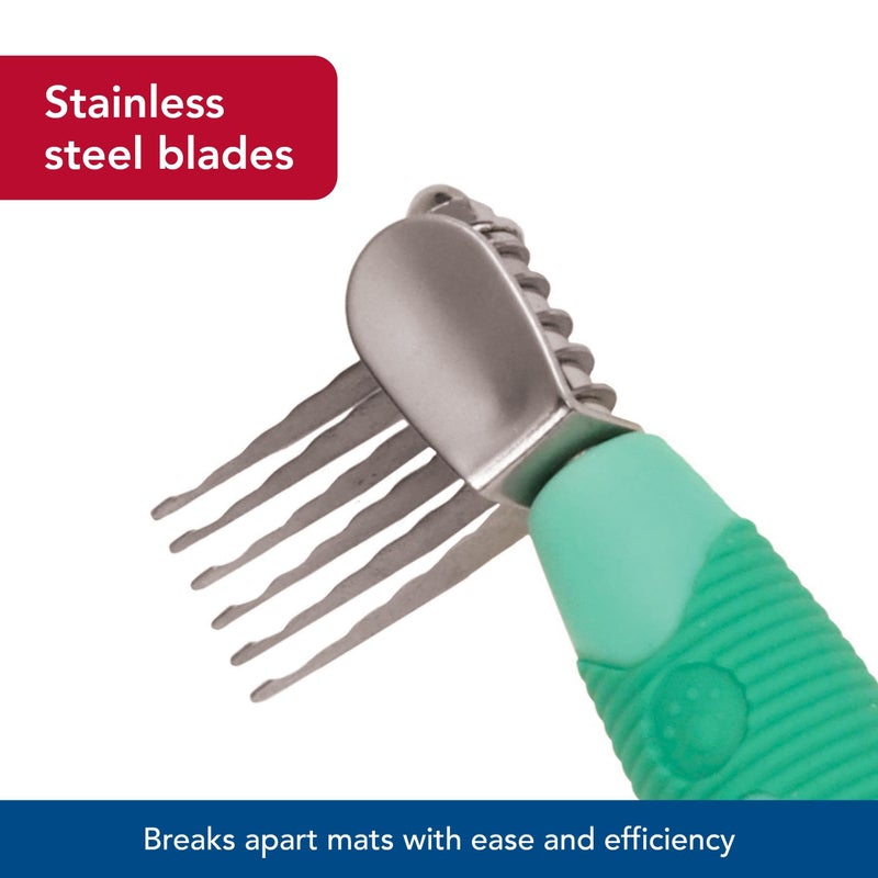 Coastal Pet Li'l Pals Stainless Steel De-Matting Comb - Easy-Grip Handle for Pet Grooming Small Dogs - Image 4