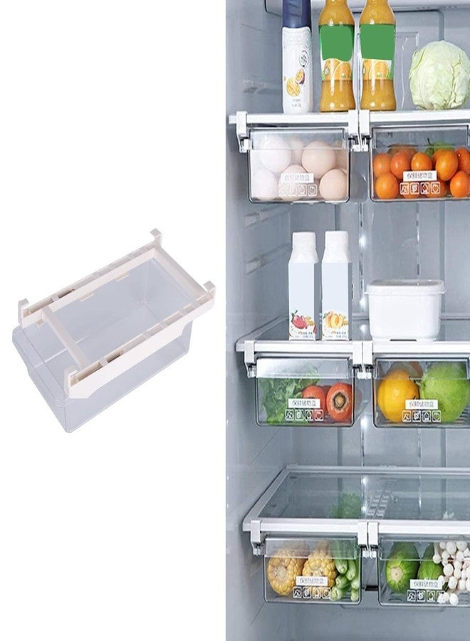 Beufee Fridge Drawer Organizer, Clear Refrigerator Organizer Bins Pull Out Storage Bins for Fridge Shelf Pullable Refrigerator Storage Box - Image 5