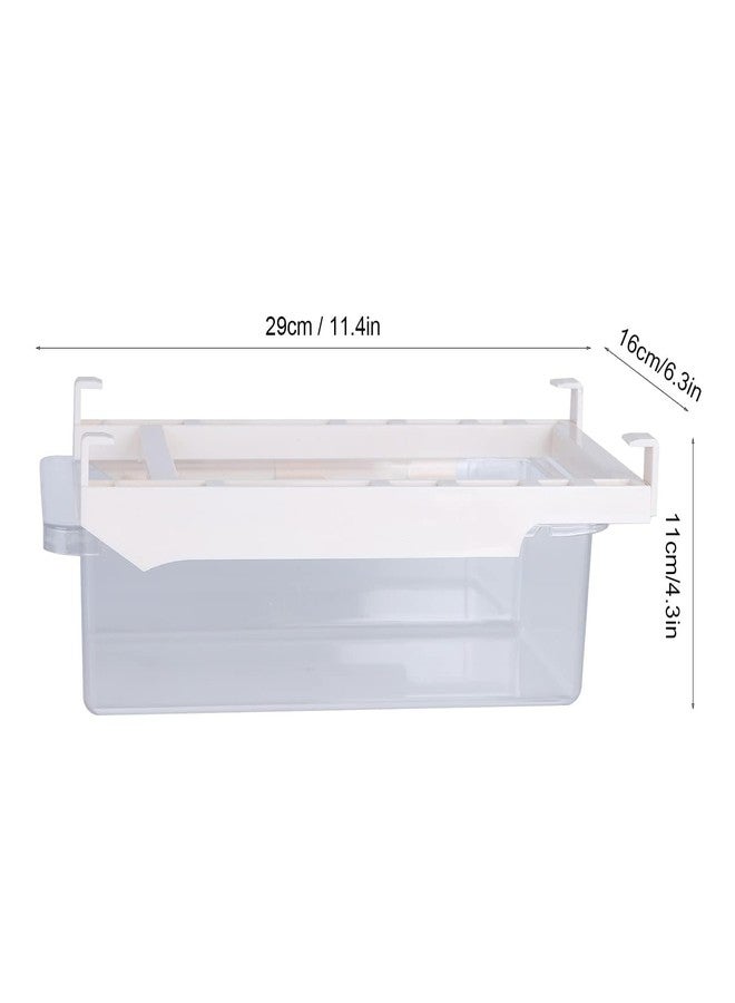 Beufee Fridge Drawer Organizer, Clear Refrigerator Organizer Bins Pull Out Storage Bins for Fridge Shelf Pullable Refrigerator Storage Box - Image 2