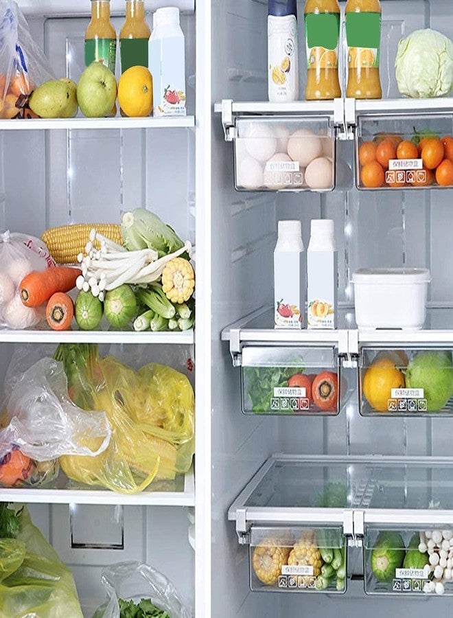 Beufee Fridge Drawer Organizer, Clear Refrigerator Organizer Bins Pull Out Storage Bins for Fridge Shelf Pullable Refrigerator Storage Box - Image 4
