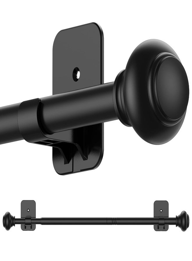 Authandis No Drilling Black Curtain Rod for Windows 30 to 90 Inches,5/8 Inch Diameter Small Curtain Rods Set with Adhesive Brackets,Renter Friendly Adjustable Curtain Rods for Bedroom,Living room - Image 1