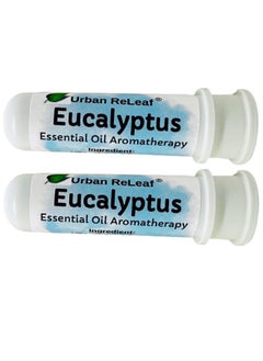 Urban ReLeaf Eucalyptus Essential Oil Aromatherapy Nasal Inhalers, Set of 2 — Pure Undiluted Australian Myrtaceae Oil, Easy Open Snap Top. Made in USA. Alcohol-Free. No Mess. Pocket Size.  - Image 1