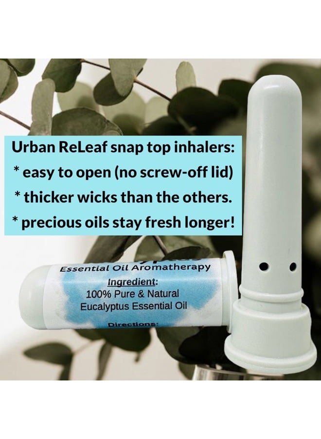 Urban ReLeaf استنشاق زيت الأوكالبتوس العطري، مجموعة من 2 — زيت ميريتيك الأسترالي النقي غير المخفف، سهل الفتح بغطاء قابل للضغط. صنع في الولايات المتحدة الأمريكية. خالي من الكحول. بدون فوضى. بحجم الجيب. - Image 4