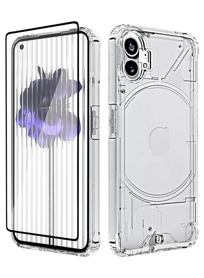 ELTRAZONE Nothing Phone 1 Case with Nothing Phone 1 Screen Protector Tempered Glass, Hybrid Shockproof Bumper Hard Acrylic + TPU Back Cover Phone Case - Image 1